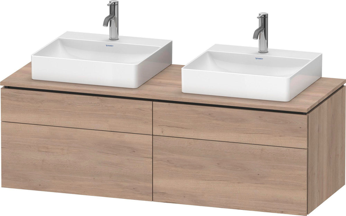 DURAVIT L-Cube Waschtischunterbau 1420 mm Taupe supermatt mit Tip-on und Soft-Close