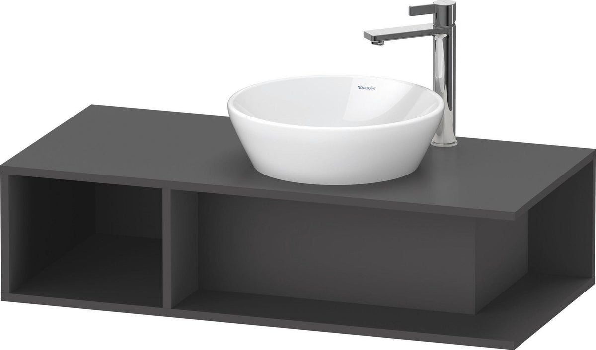 DURAVIT D-Neo Waschtischunterbau wandhängend 800 mm betongrau matt, Becken rechts, 1 offenes Fach
