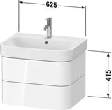 Duravit Waschtischunterbau Happy D.2 Plus 625 mm taupe supermatt mit Tip-On-Technik