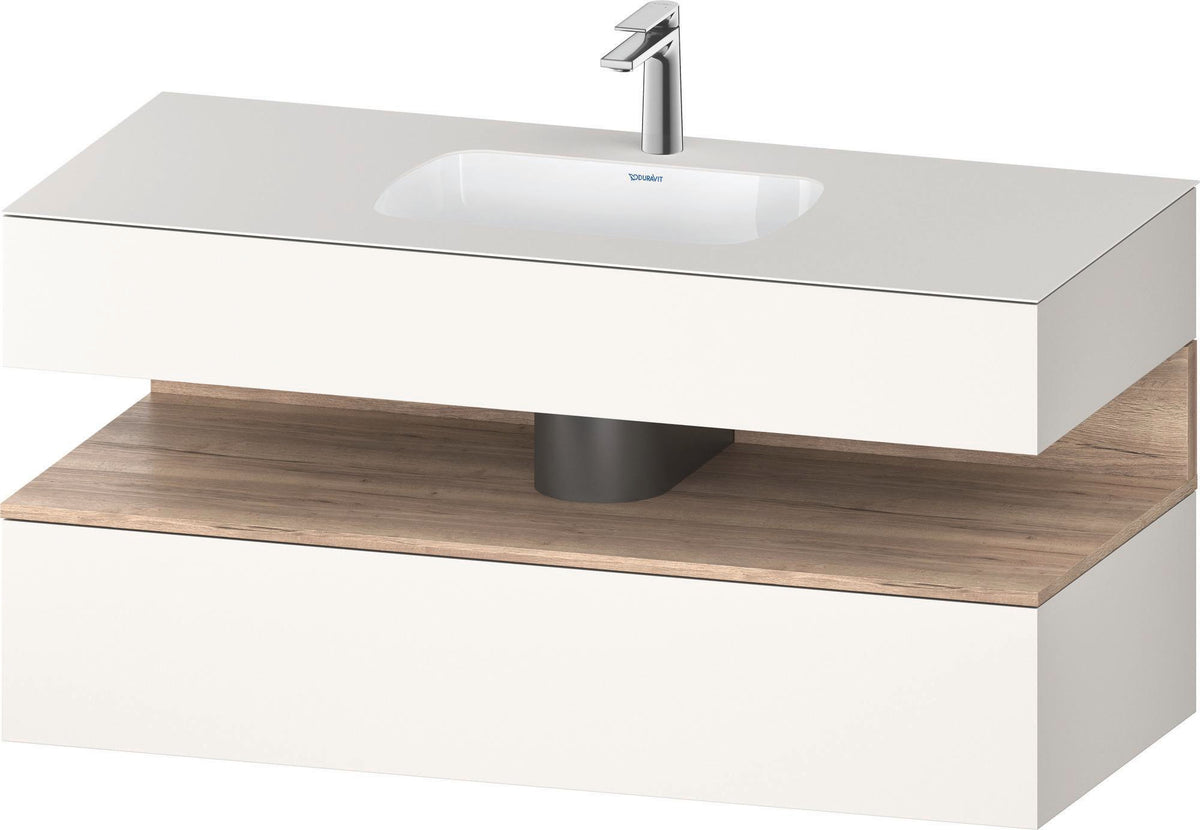 DURAVIT Qatego Studio F. A. Porsche Einbauwaschtisch mit Konsolenwaschtischunterbau 1200 mm Weiß Matt