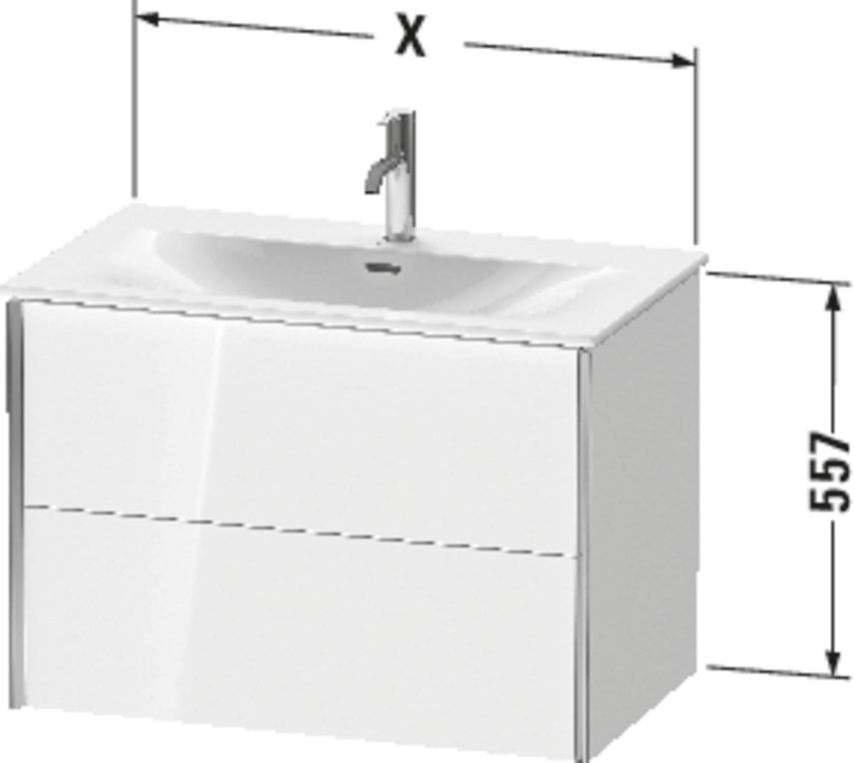 DURAVIT XViu Waschtischunterbau 810 mm mit 2 Schubkästen in Seidenmatt-Taupe