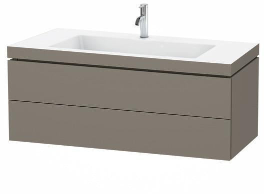 DURAVIT L-Cube c-bonded Waschtischset 1200 mm Flannel Grey Hochglanz mit Vero Air Waschtisch