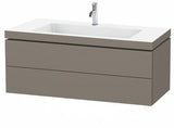 DURAVIT L-Cube c-bonded Waschtischset 1200 mm Flannel Grey Hochglanz mit Vero Air Waschtisch