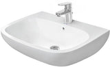 Duravit D-Code Waschtisch 550 mm weiß mit Überlauf und Hahnlochbank – Wandmontage