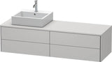 Duravit XSQUARE Waschtischunterbau 1600 mm mit Becken links – Sand Matt