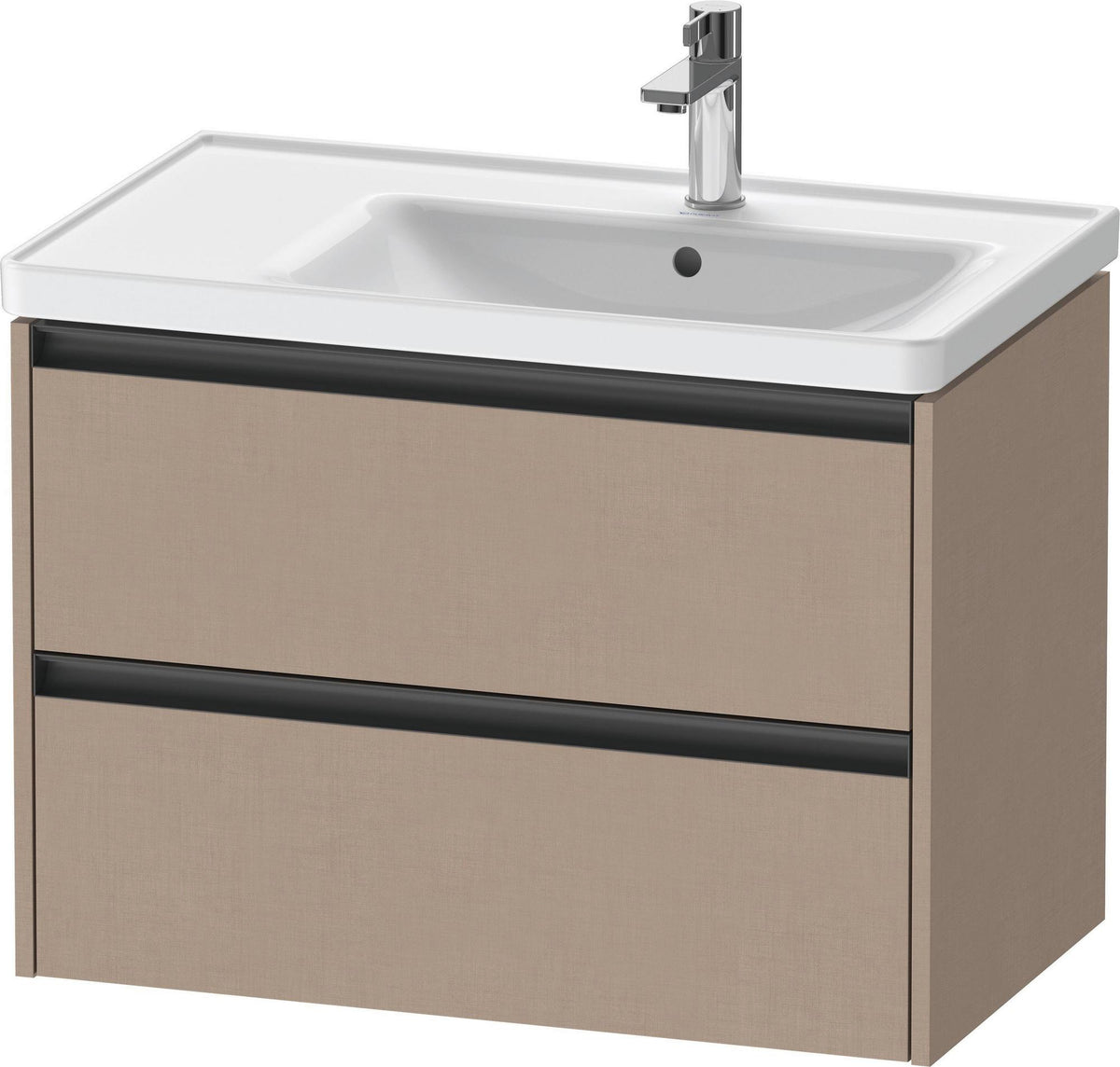 DURAVIT Ketho.2 Waschtischunterbau 784 mm wandhängend, betongrau matt, 2 Schubkästen, Becken rechts