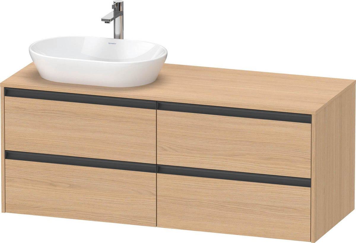 Duravit Ketho.2 Waschtischunterbau 1400 mm betongrau matt mit 4 Schubkästen