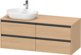 Duravit Ketho.2 Waschtischunterbau 1400 mm betongrau matt mit 4 Schubkästen