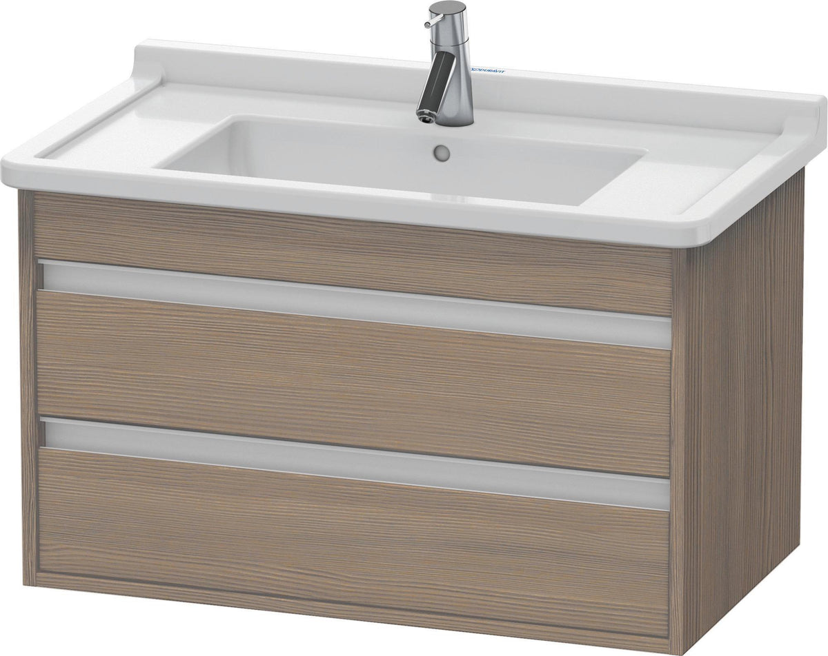 DURAVIT Ketho Waschtischunterbau 800 mm Eiche Terra, wandhängend, 2 Schubkästen, Soft-Close