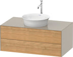 eiche natur massiv / taupe seidenmatt / Massivholz