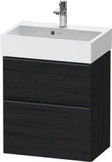 DURAVIT D-Neo Waschtischunterbau wandhängend Eiche Schwarz 584 mm mit Auszug und Schubkasten