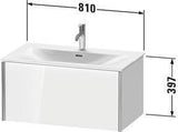 Duravit Waschtischunterbau XVIU 810x397x480mm mit Nussbaum-Einrichtungssystem