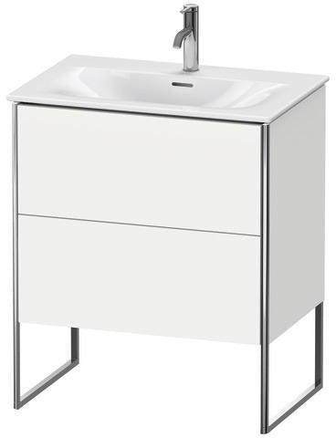 DURAVIT XSquare Waschtischunterbau 710 mm mit Auszug und Fußgestell – Weiß Matt