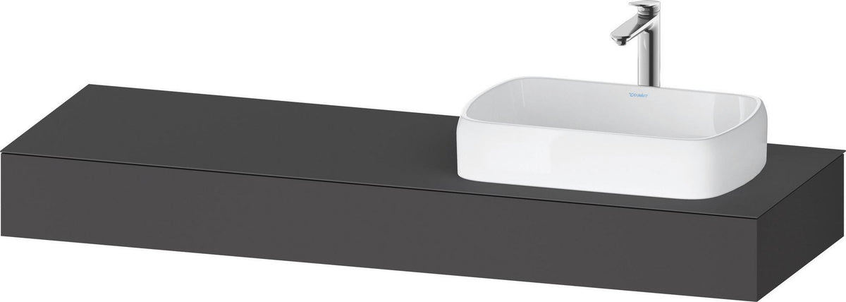 DURAVIT Qatego Konsole wandhängend 1400 mm weiß matt mit Ausschnitt rechts – Studio F. A. Porsche