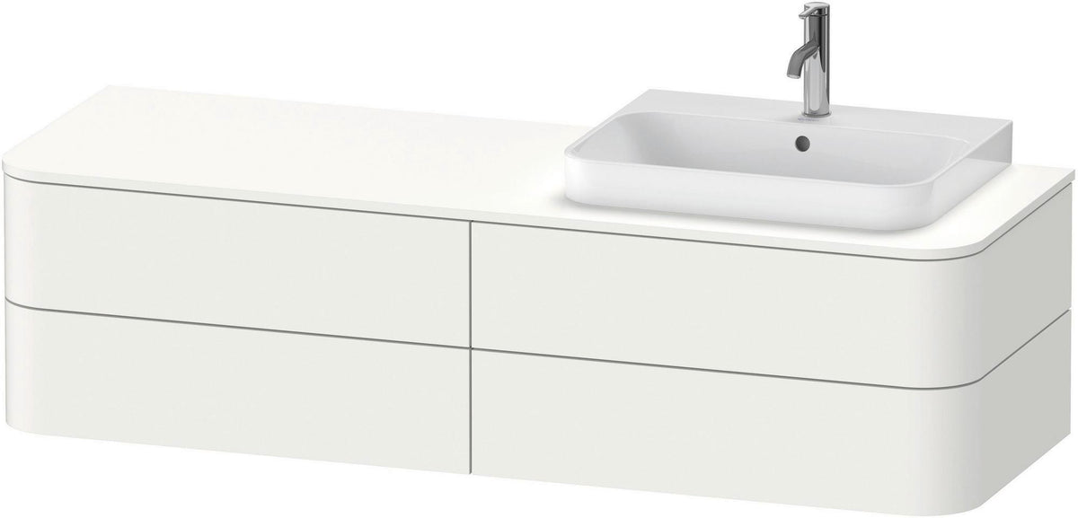 DURAVIT Happy D.2 Konsolenwaschtischunterbau taupe supermatt 1600 mm mit Tip-On Technik und LED Innenbeleuchtung