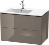 DURAVIT L-Cube Waschtischunterbau 820 mm betongrau matt – 2 Schubkästen, Becken links, wandhängend