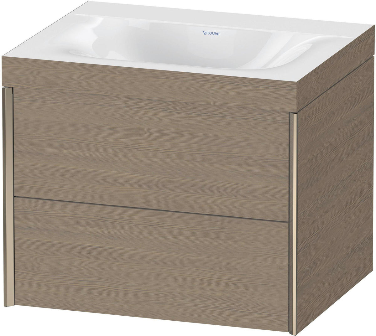 DURAVIT XViu c-bonded Waschtischunterschrank 600 mm, 2 Schubkästen, Eiche, wandhängend