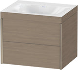 DURAVIT XViu c-bonded Waschtischunterschrank 600 mm, 2 Schubkästen, Eiche, wandhängend