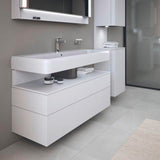 Duravit Qatego Waschtischunterbau 1190 mm – Weiß Matt mit Eiche Schwarz Nische, 1 Auszug, LED