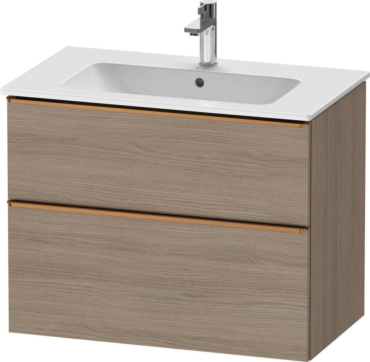 Duravit D-Neo Waschtischunterbau 810 mm Eiche Terra Matt mit 1 Auszug und Soft-Close