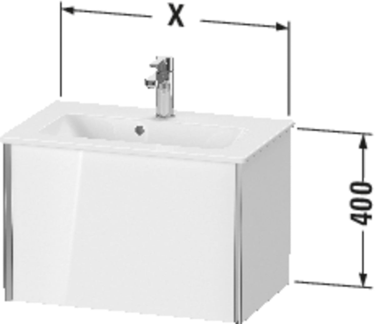 DURAVIT Waschtischunterbau XVIU 610x400x390mm 1 Az Pro Cha Ma Ta s-matt – Wandhängend