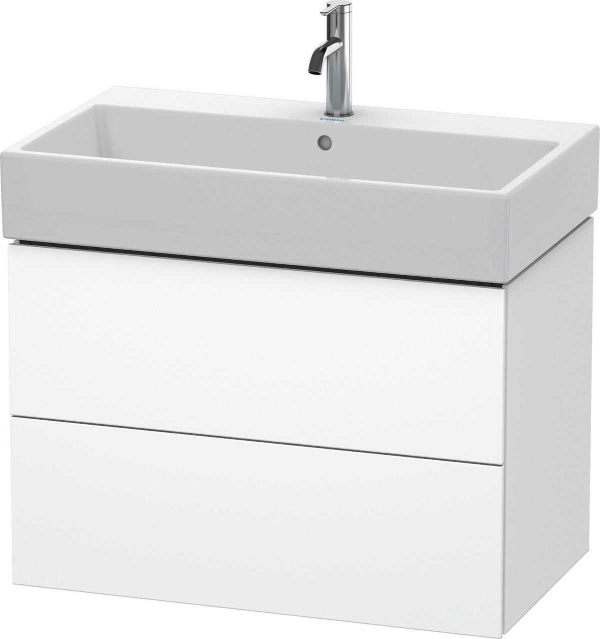 DURAVIT L-Cube Waschtischunterbau 784 mm, 2 Schubkästen, Weiß Matt, Wandhängend