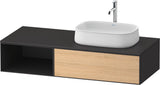 Duravit Zencha Konsolenwaschtischunterbau 1300 mm Eiche Anthrazit mit Auszug