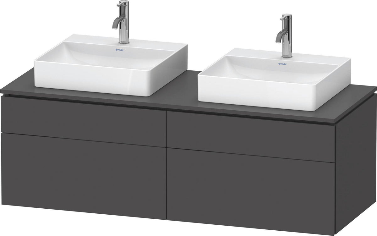 DURAVIT L-Cube Waschtischunterbau 1420 mm Taupe supermatt mit Tip-on und Soft-Close