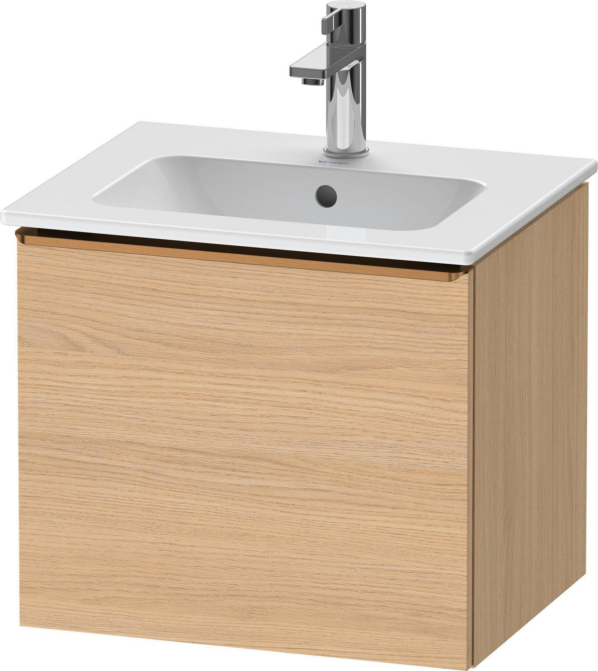 DURAVIT D-Neo Waschtischunterbau 510 mm Eiche Schwarz Matt mit Bronze Griff
