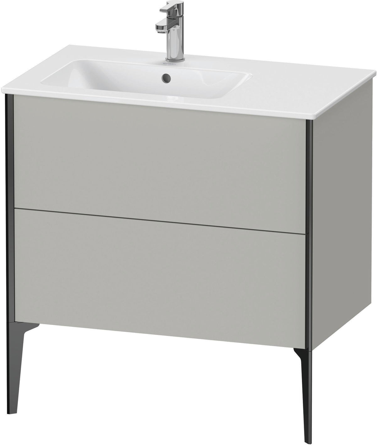 Duravit XViu Waschtischunterbau bodenstehend 810 mm mit 2 Auszügen, weiß matt, Tip-On Technik