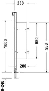 DURAVIT DuraSystem Erweiterungselement für WT Trockenbau 238 x 1148 mm
