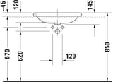 DURAVIT DuraStyle Einbauwaschtisch 600 mm weiß ohne Hahnloch & Überlauf