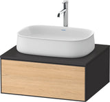 DURAVIT Zencha Konsolen-Waschtischunterbau 650 mm Eiche Anthrazit mit 1 Auszug und Push-Open