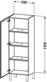 DURAVIT L-Cube Halbhochschrank 363x500x1320 mm, 1 Tür links, amerikanisch nussbaum