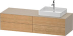 eiche natur massiv / taupe seidenmatt / Massivholz