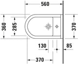 DURAVIT Stand-Bidet Starck 3 560 mm weiß WonderGliss mit Überlauf und 1 Hahnloch