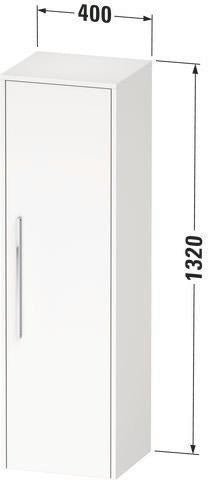 Duravit D-Code Halbhochschrank 400x360x1320 mm, 1 Tür links, Weiß Matt