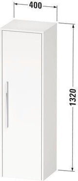 DURAVIT D-Code Halbhochschrank 400 mm, rechts, Basalt Matt, 1 Tür, Glasböden