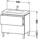 DURAVIT L-Cube c-bonded Waschtischset Eiche Natur 800 mm mit Vero Air Waschtisch und 2 Auszügen