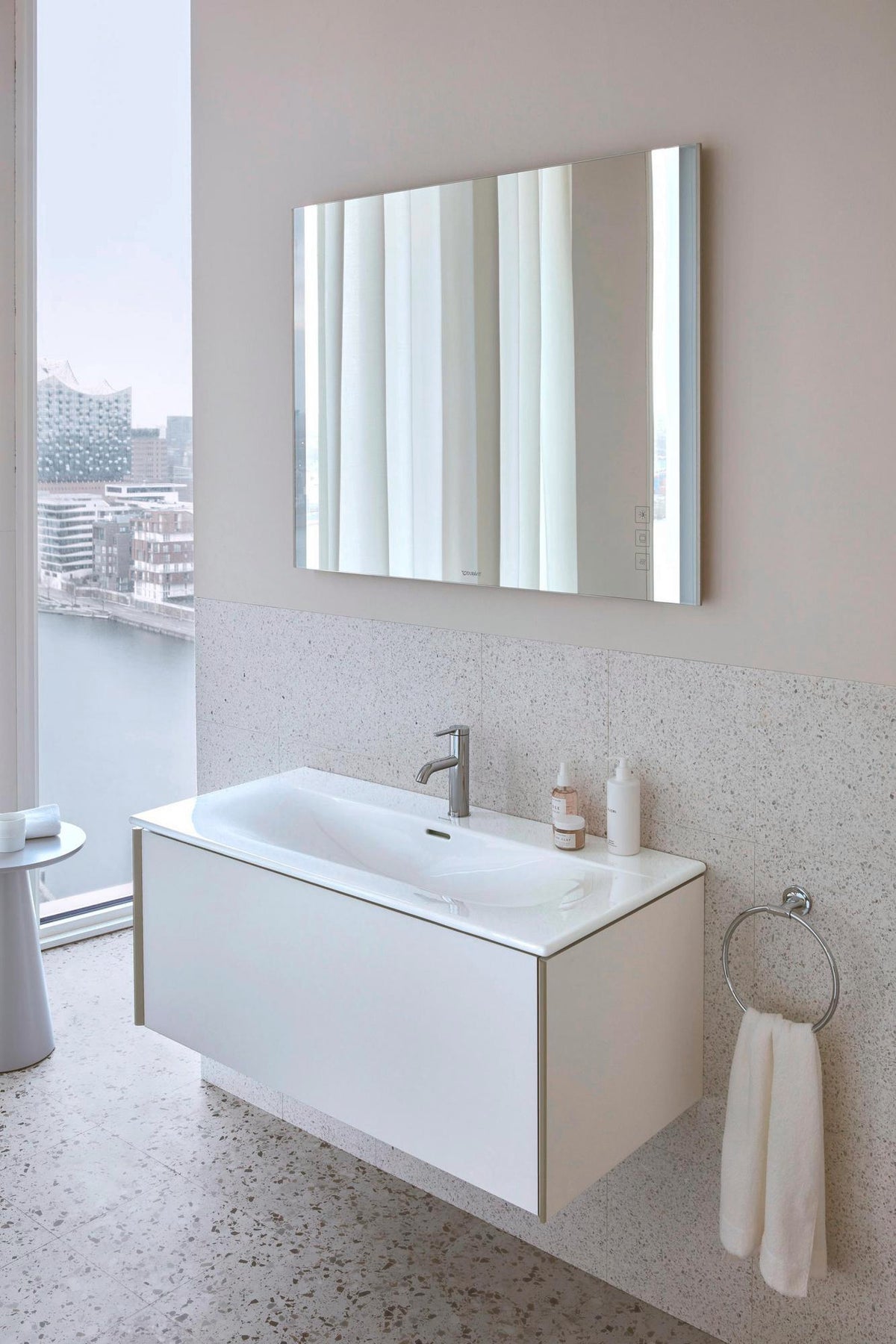 DURAVIT Starck T Handtuchring Chrom 210 mm – Schwenkbar, Verdeckte Befestigung, Rostfreier Stahl