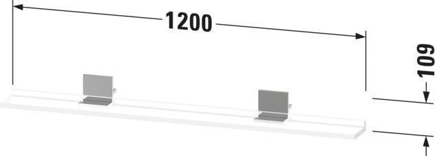 DURAVIT Sivida Spiegelablage 1200 mm in Chrom/Weiß Hochglanz – Ablage mit Befestigungsmaterial