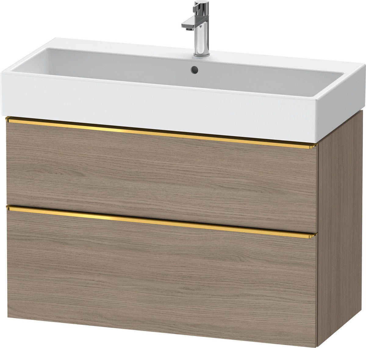 Duravit D-Neo Waschtischunterbau 984 mm Eiche Terra Matt mit Auszug und Soft-Close