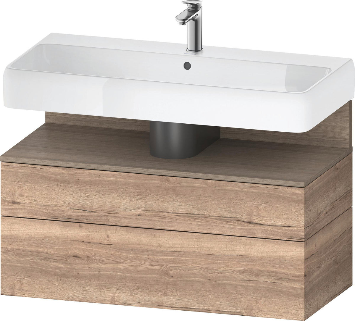 DURAVIT Qatego Waschtischunterbau 990 mm Eiche Terra Matt mit LED-Nischenbeleuchtung
