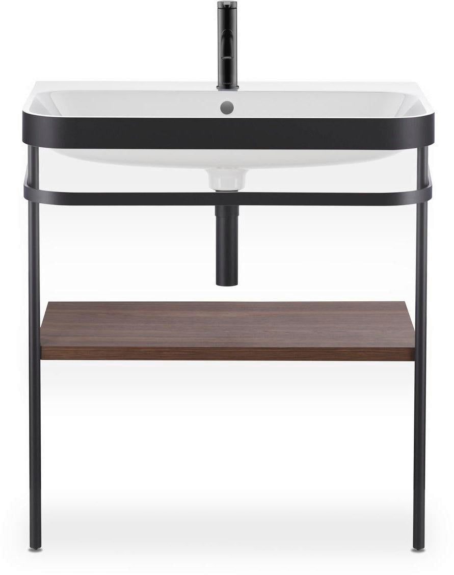 Duravit C.1 Einhebel-Waschtischmischer M mit Zugstange, Schwarz Matt