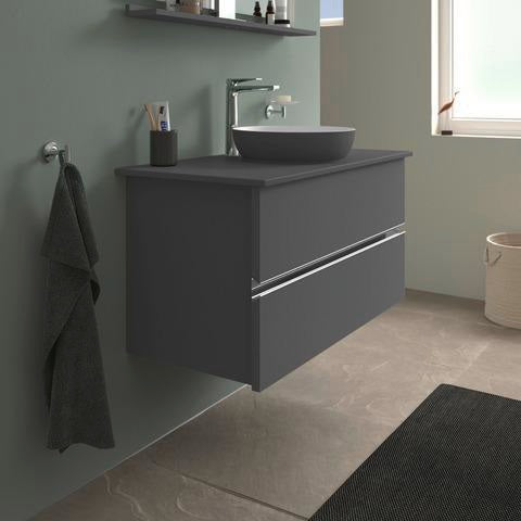 DURAVIT Sivida Spiegel Ablage 1000 mm Chrom/Nussbaum Matt – Badablage mit Befestigungsmaterial