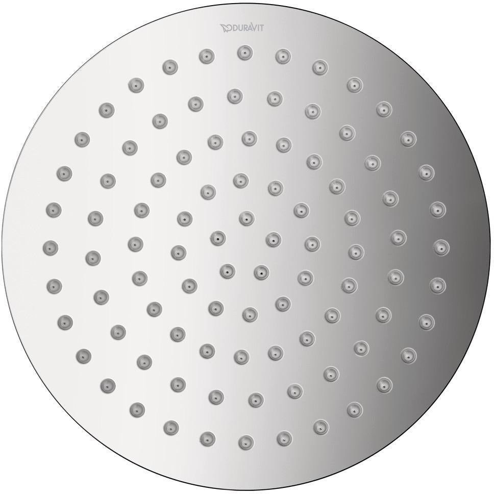 DURAVIT Kopfbrause D200 Rund Rain Chrom – 1 Strahl, Antikalk, Wand- und Deckenmontage