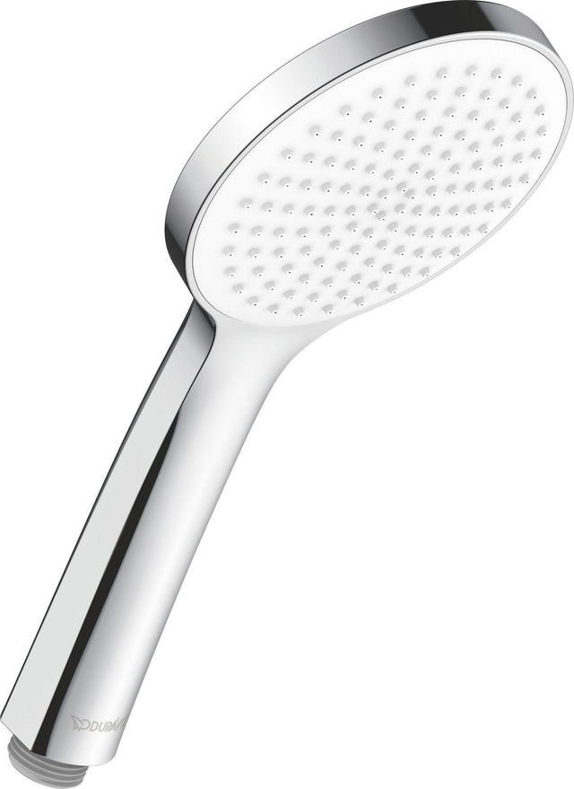 DURAVIT Handbrause 1-Jet D110 Rain Chrom Weiß – 110 mm Duschkopf mit Antikalksystem