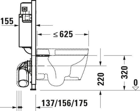 Duravit DuraSystem WC-Vorwandelement Trockenbau 500x840 mm mit mechanischer Spülung