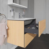 Duravit L-Cube Waschtischunterbau 820 mm taupe matt mit 2 Schubkästen und Tip-On-Technik