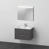 DURAVIT XBase Möbel-Set 830 mm Weiß Glänzend mit Waschtisch, Unterbau, 2 Schubkästen & Spiegel
